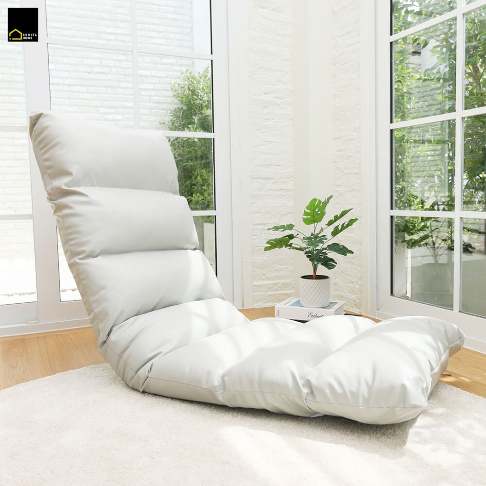 โซฟานั่งพื้นปรับได้ 3 ตำแหน่ง 6 ระดับ RENITA HOME รุ่น RINA PLUS หนัง Premium PU สีเทาอ่อน 50x140ซม._10